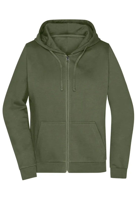 Damen Basic Kapuzen-Sweatjacke